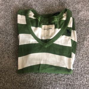Abercrombie Green and White Stripped Sweater